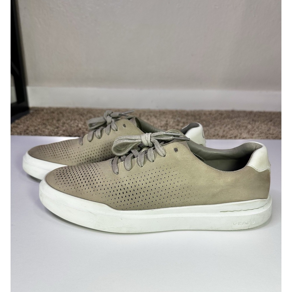 Cole Haan Men's GrandPrø Rally Laser Cut Gray Leather Sneakers Size 9